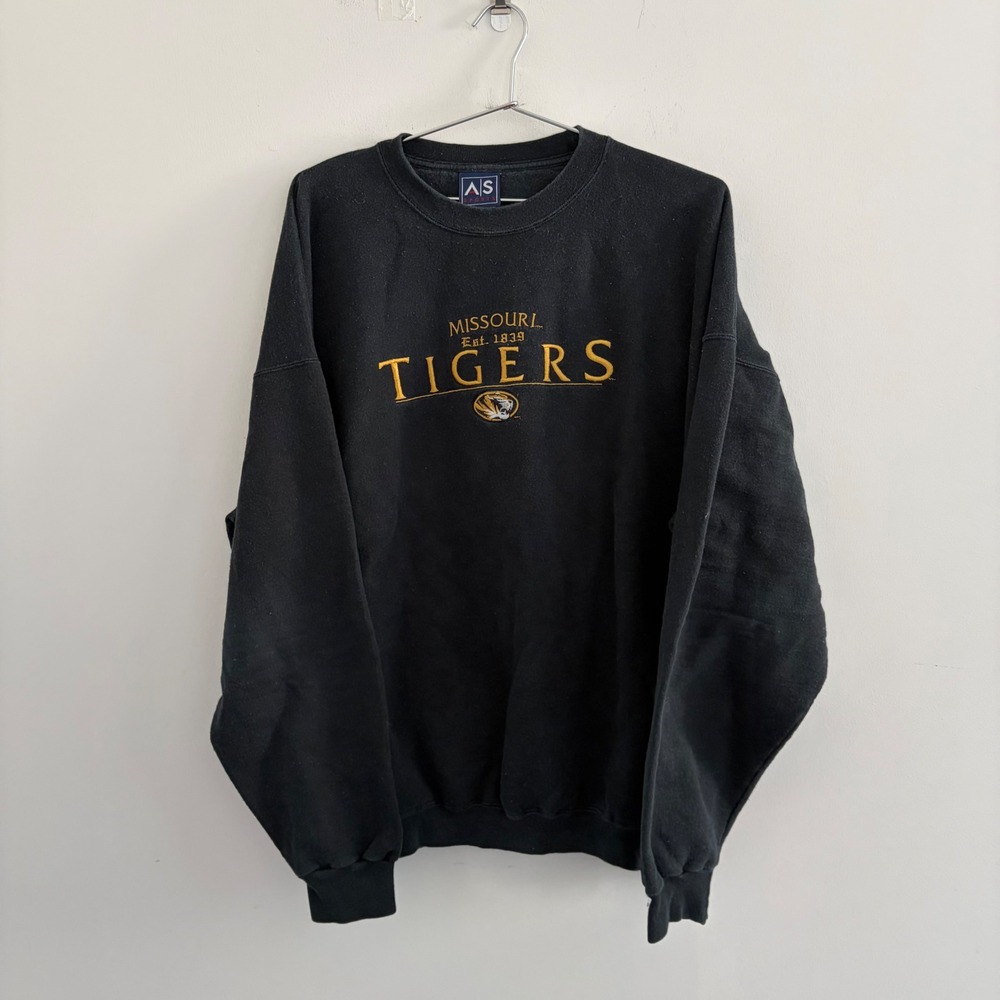 Vintage AS Sports Missouri Tigers Crewneck Sweatshirt Black XL